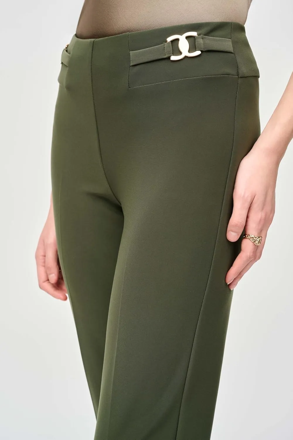 Women's Bonded Silk Straight-Leg Pants