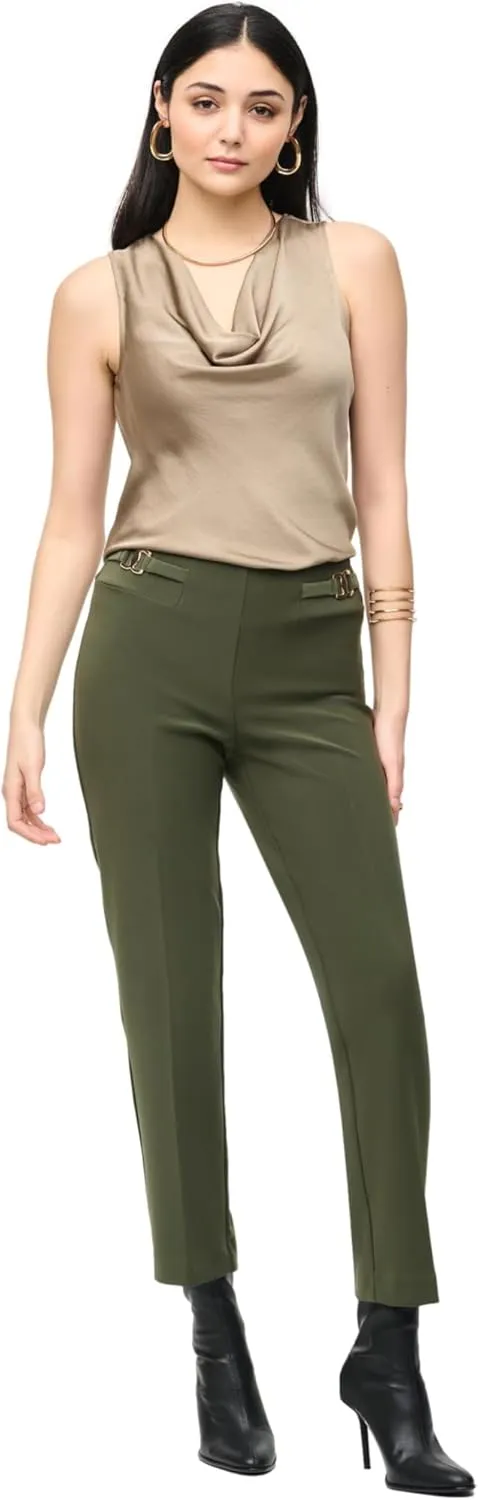 Women's Bonded Silk Straight-Leg Pants