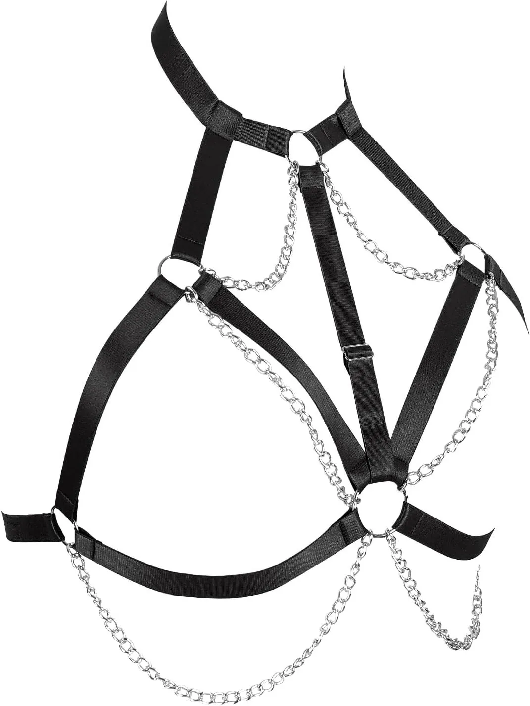 Women's Breast Body Harness Bra Plus Size Waist Cage Metal Chain Bra Gothic Christmas Carnival Halloween Dance Costume