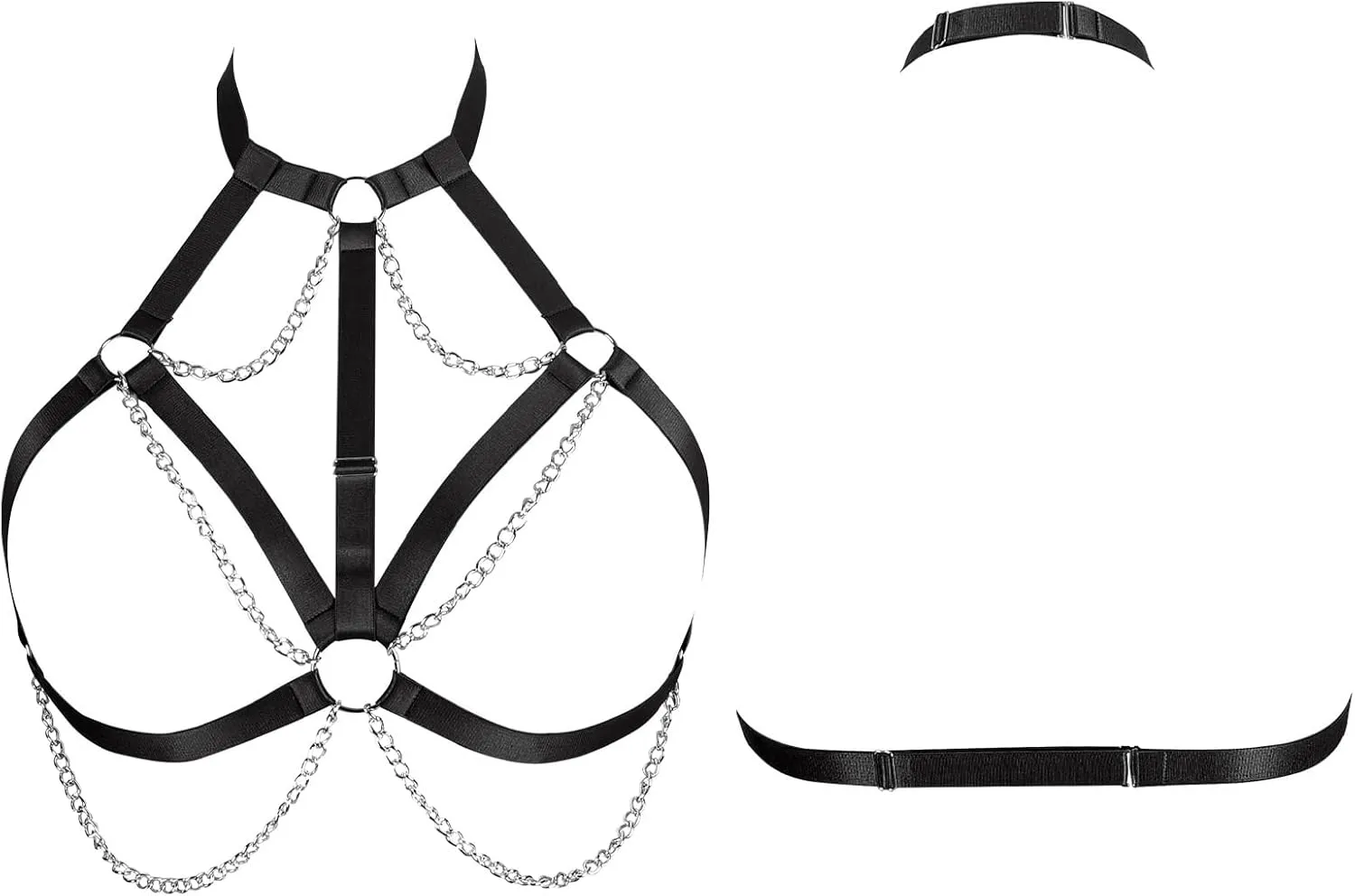Women's Breast Body Harness Bra Plus Size Waist Cage Metal Chain Bra Gothic Christmas Carnival Halloween Dance Costume