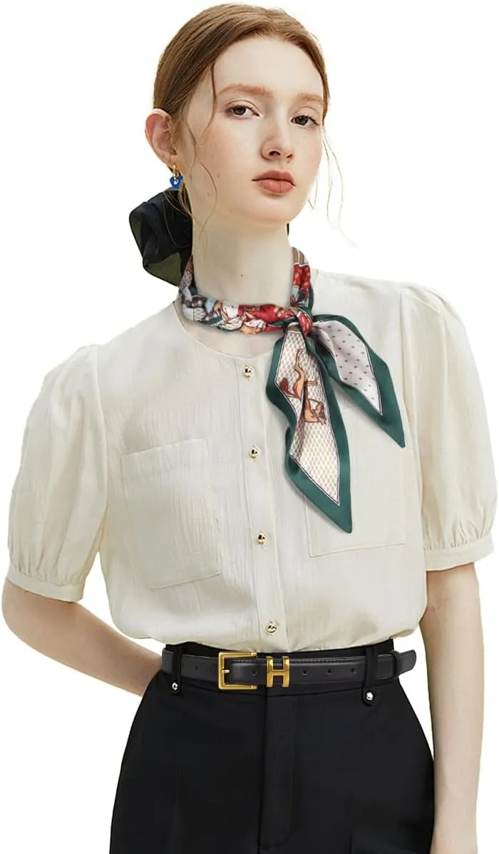 Women's Fashion Classic Metal Buckle Leather Belt with Jeans Dress