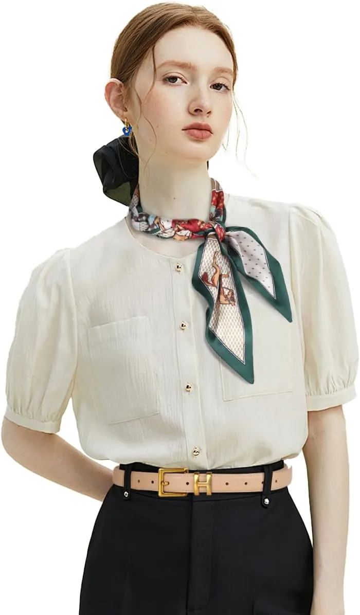 Women's Fashion Classic Metal Buckle Leather Belt with Jeans Dress