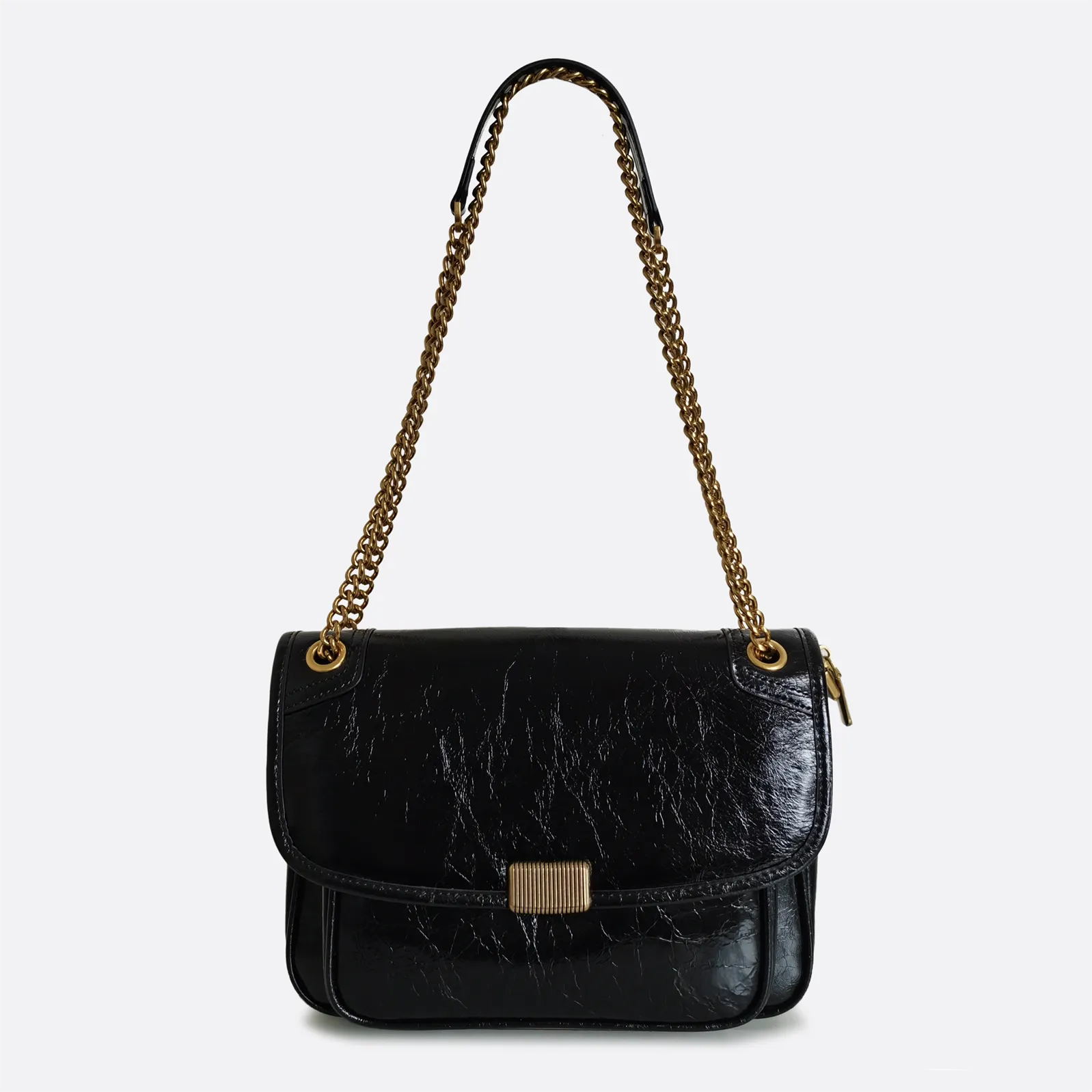 Women's genuine waxed cowhide leather messenger satchel bag