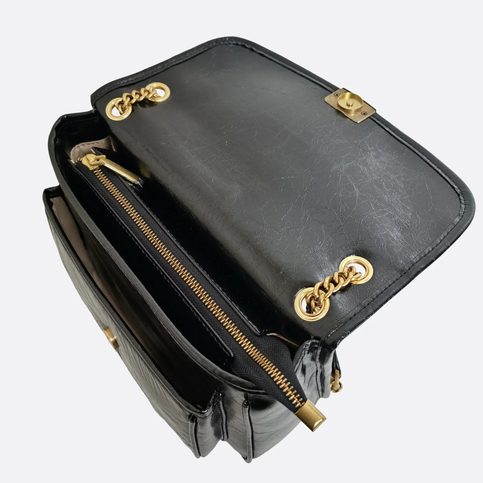 Women's genuine waxed cowhide leather messenger satchel bag