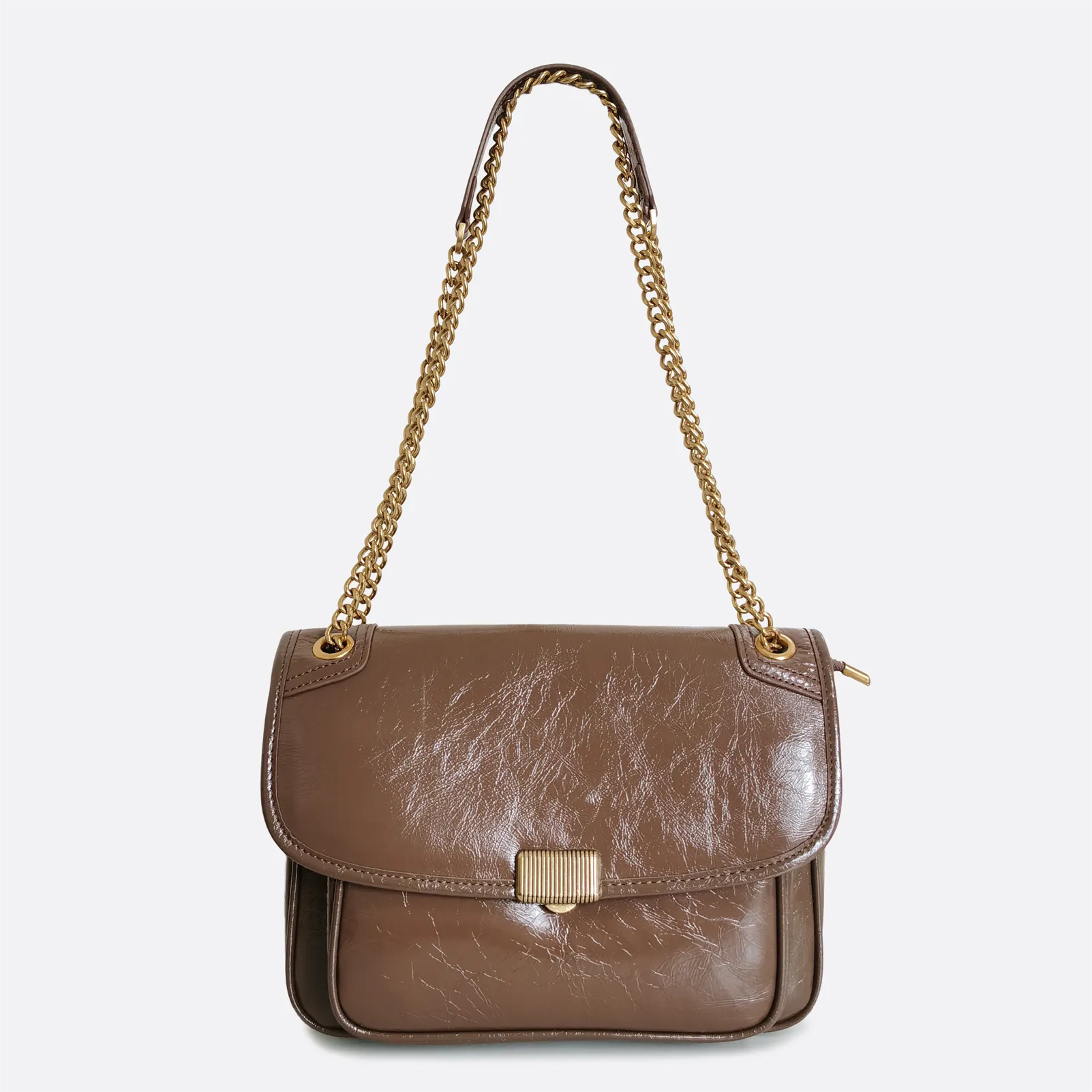Women's genuine waxed cowhide leather messenger satchel bag