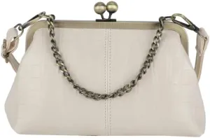 Women's Kiss Lock Crossbody Bag Small Kiss Clasp Crossbody Shoulder Bags Tote Purse Messenger Handbag