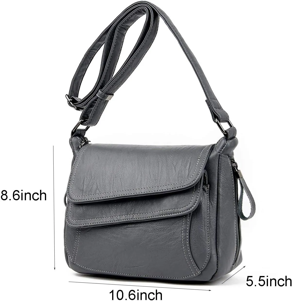 Women's PU Leather Crossbody & Shoulder Bags - Travel - Ready With Multiple Pockets