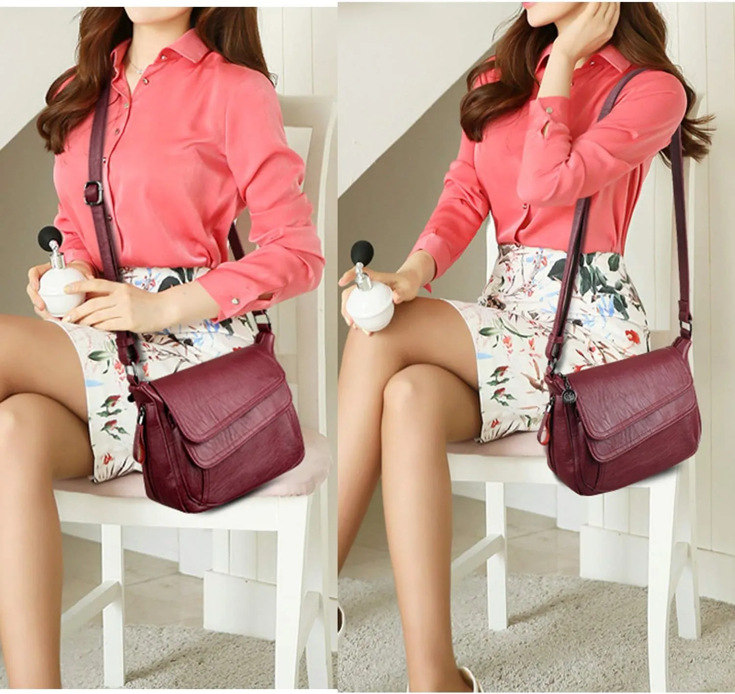 Women's PU Leather Crossbody & Shoulder Bags - Travel - Ready With Multiple Pockets