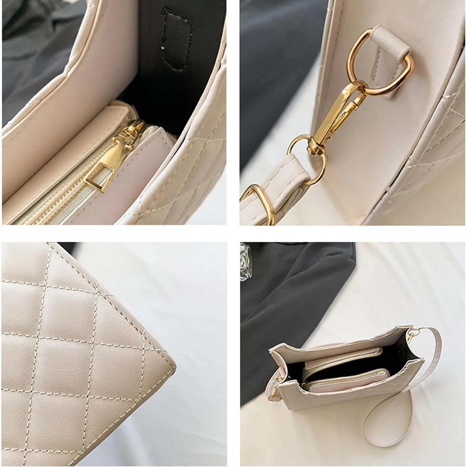 Women's Shoulder Bag PU Leather Handbag Top Handle Purse Crossbody Bags with Adjustable Strap