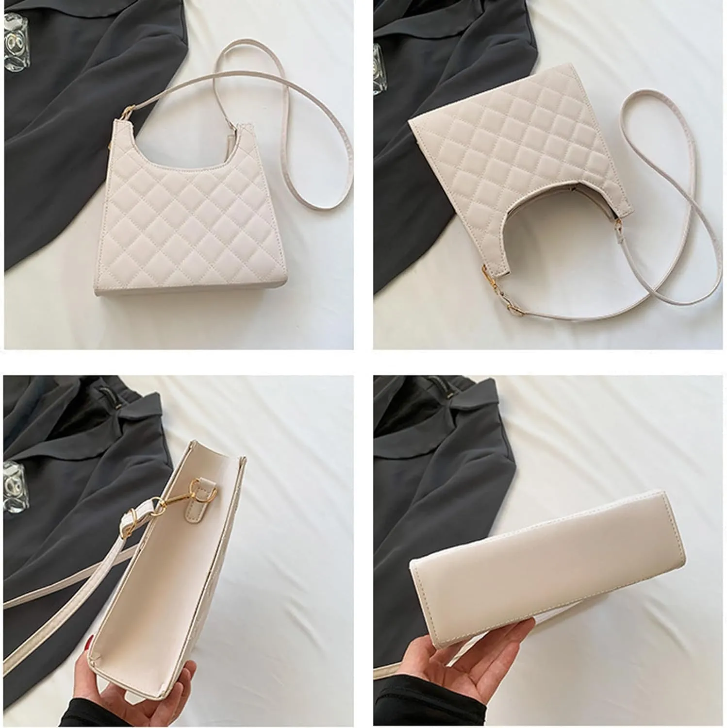Women's Shoulder Bag PU Leather Handbag Top Handle Purse Crossbody Bags with Adjustable Strap