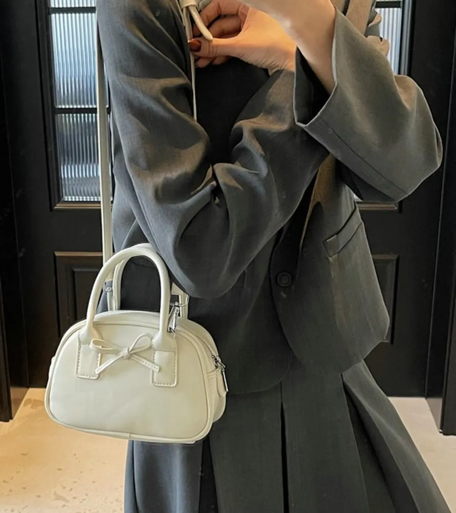 Women’s Small Shoulder Handbag Cute Bow-tie Boston Crossbody Bag Soft PU Leather Hobo Bag Stylish Purse 2025