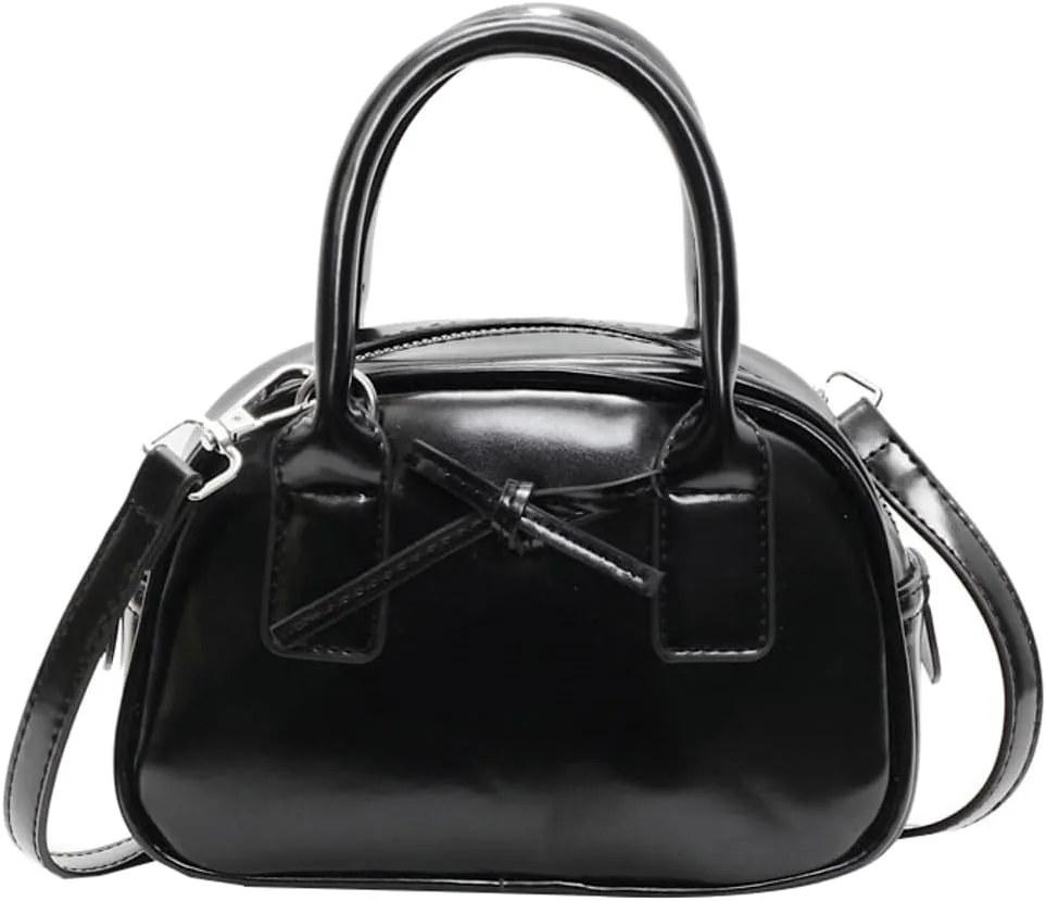 Women’s Small Shoulder Handbag Cute Bow-tie Boston Crossbody Bag Soft PU Leather Hobo Bag Stylish Purse 2025