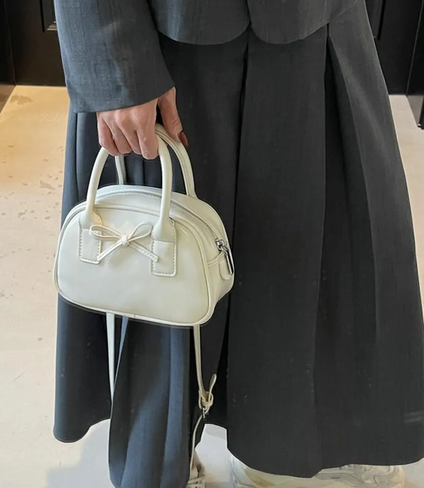 Women’s Small Shoulder Handbag Cute Bow-tie Boston Crossbody Bag Soft PU Leather Hobo Bag Stylish Purse 2025