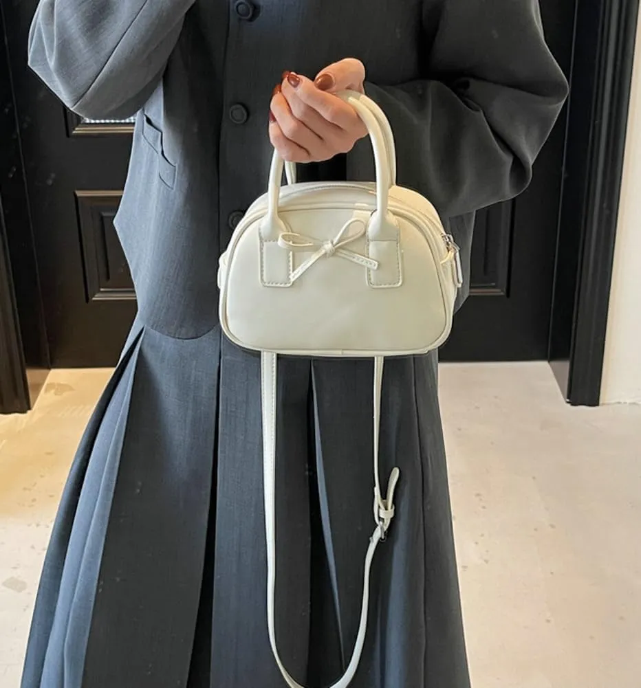Women’s Small Shoulder Handbag Cute Bow-tie Boston Crossbody Bag Soft PU Leather Hobo Bag Stylish Purse 2025