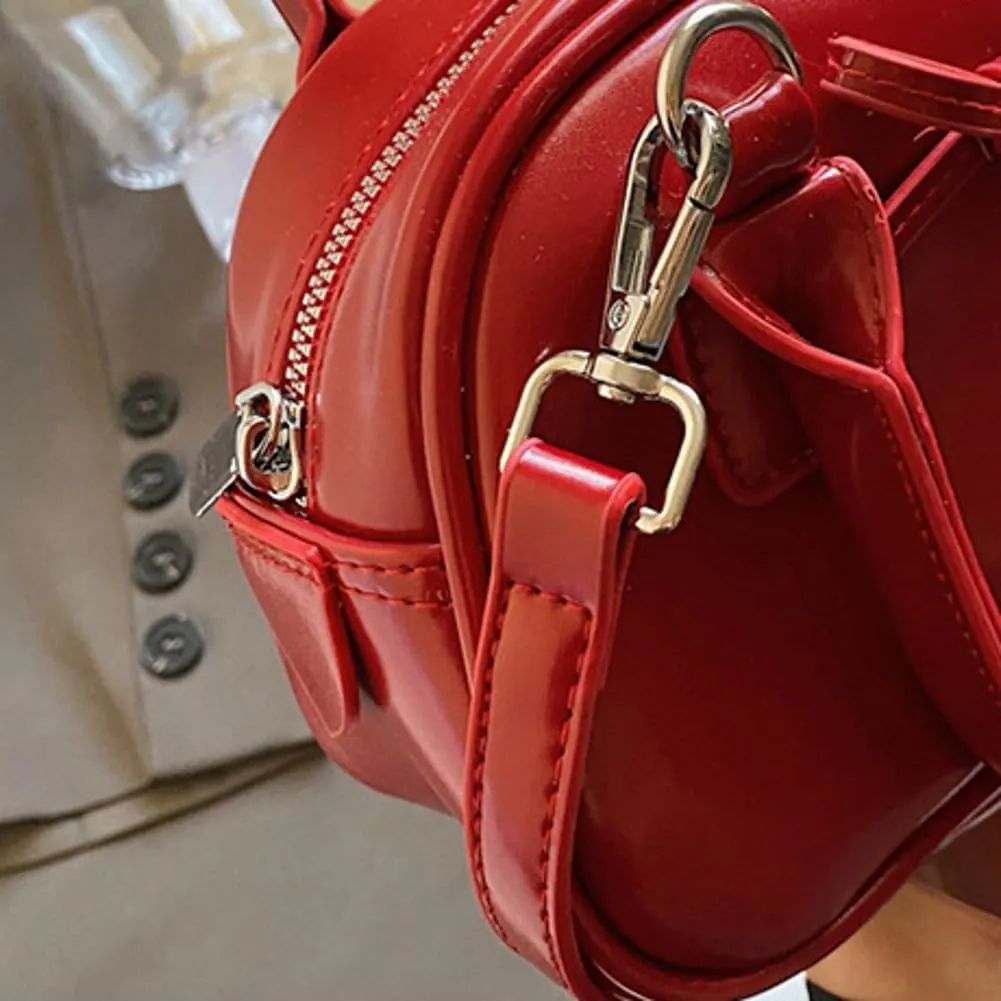 Women’s Small Shoulder Handbag Cute Bow-tie Boston Crossbody Bag Soft PU Leather Hobo Bag Stylish Purse 2025