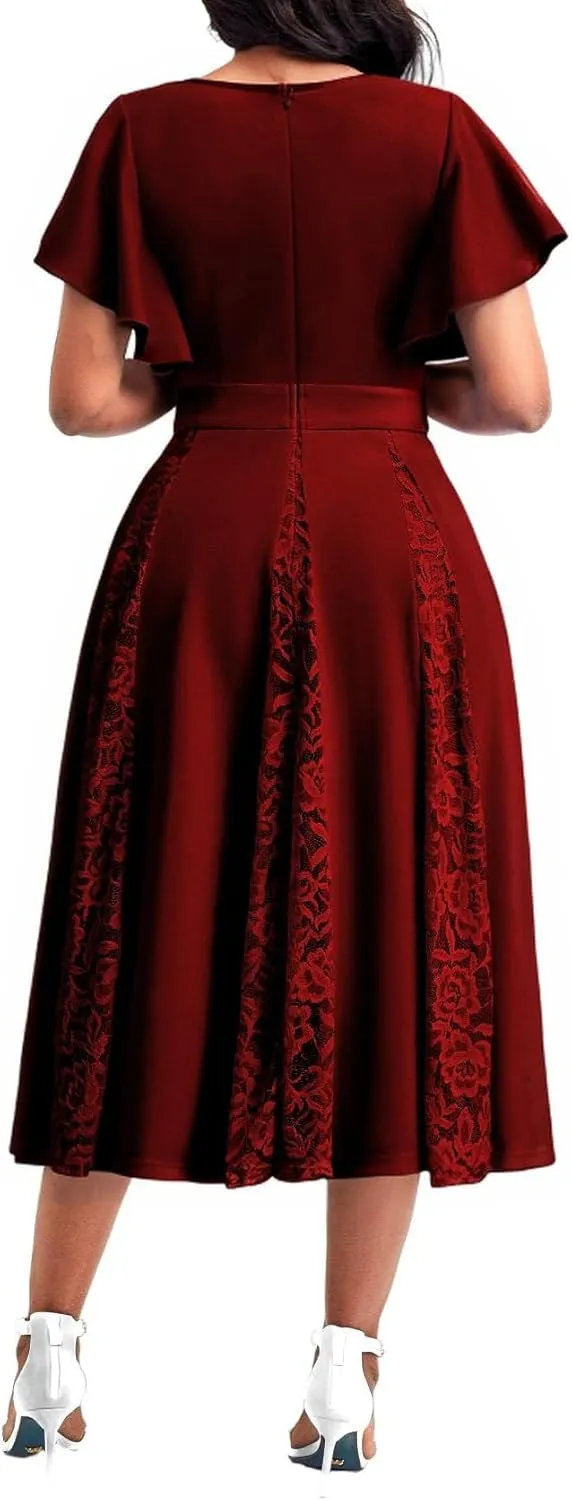 Women’s Summer V Neck Maxi Dresses Casual Short Sleeve Long Party Dress