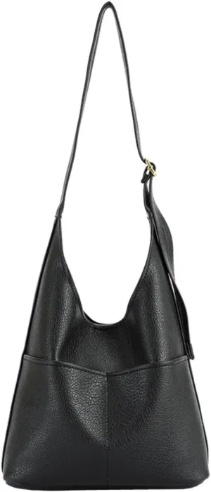 Women's Vegan Leather Crossbody Bag Casual Hippie Grunge Retro Hobo Bag Soft Slouchy Shoulder Bags with Coin Purse