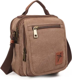 Work Bag for Mens Water Resistant Shoulder Purse for Women Aesthetic Waxed Canvas Messenger Bag Multi-compartment Medium Size