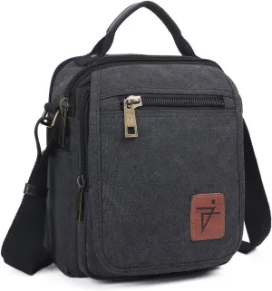 Work Bag for Mens Water Resistant Shoulder Purse for Women Aesthetic Waxed Canvas Messenger Bag Multi-compartment Medium Size