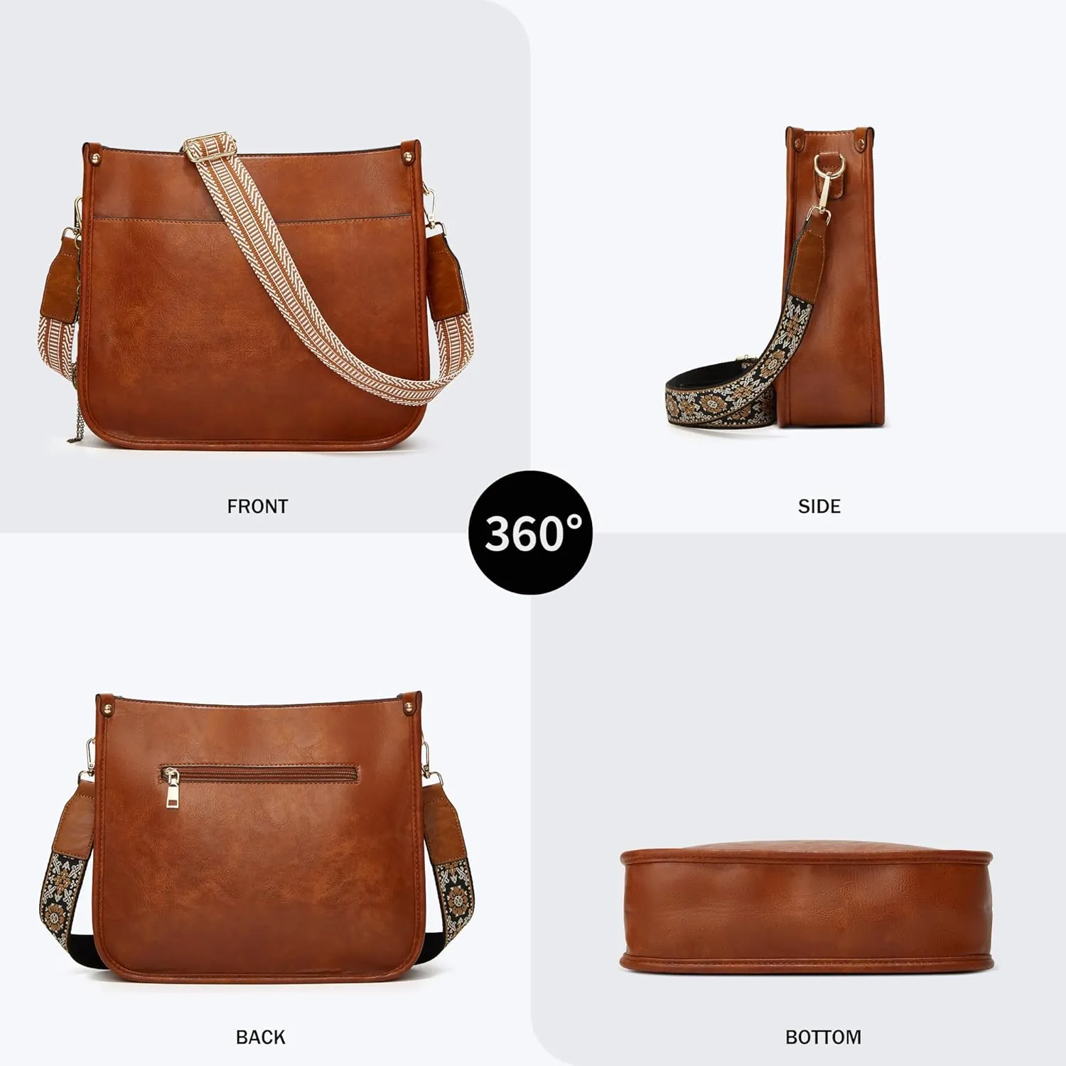 Worldlyda Crossbody Bags for Women Soft Vegan Leather Shoulder Bags Handbags and Purses for Women hobo bag