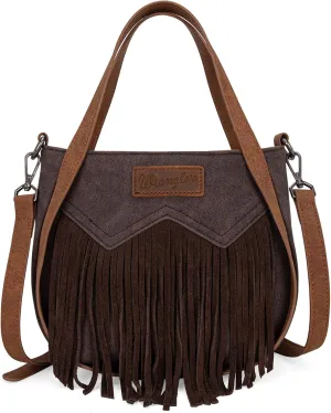 Wrangler Fringe Top-Handle Bag Medium Western Crossbody Purse for Women
