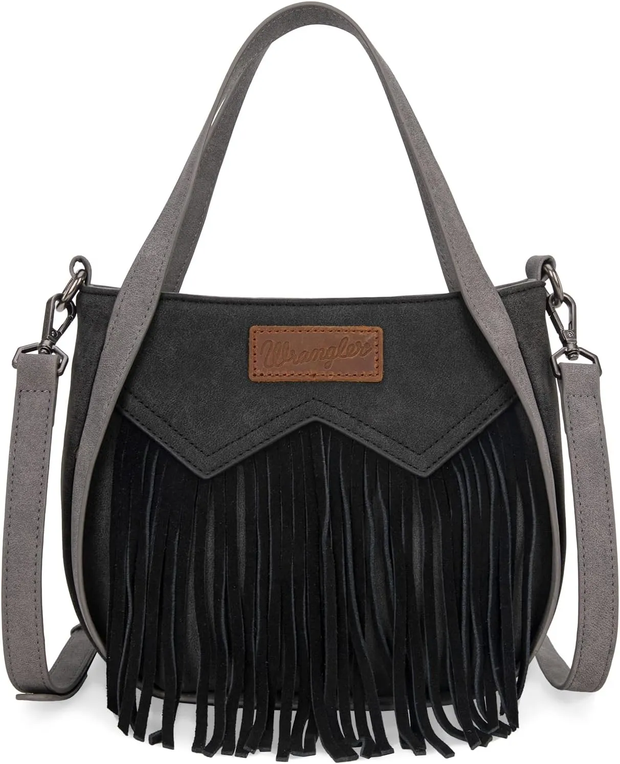 Wrangler Fringe Top-Handle Bag Medium Western Crossbody Purse for Women