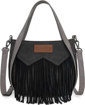 Wrangler Fringe Top-Handle Bag Medium Western Crossbody Purse for Women