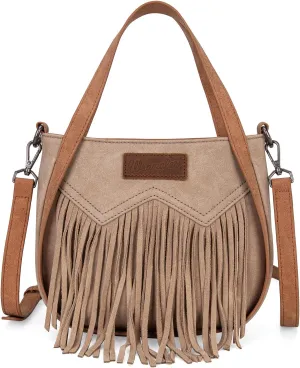 Wrangler Fringe Top-Handle Bag Medium Western Crossbody Purse for Women