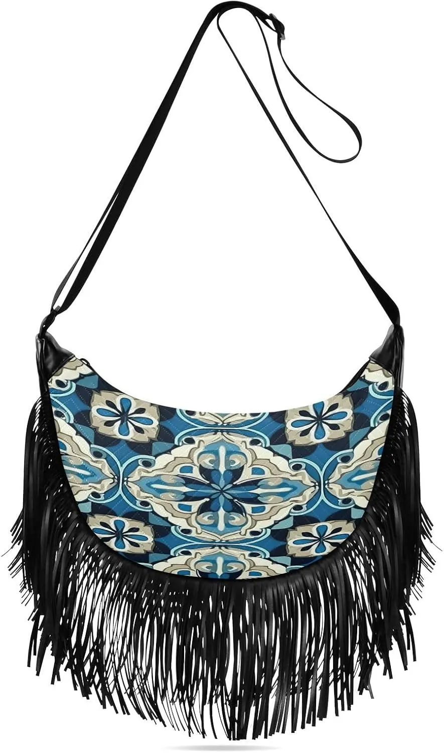 xigua Blue Ceramic Tile Crossbody Bags for Women, Crossbody Purse Shoulder Purse and Handbags with Adjustable Strap13