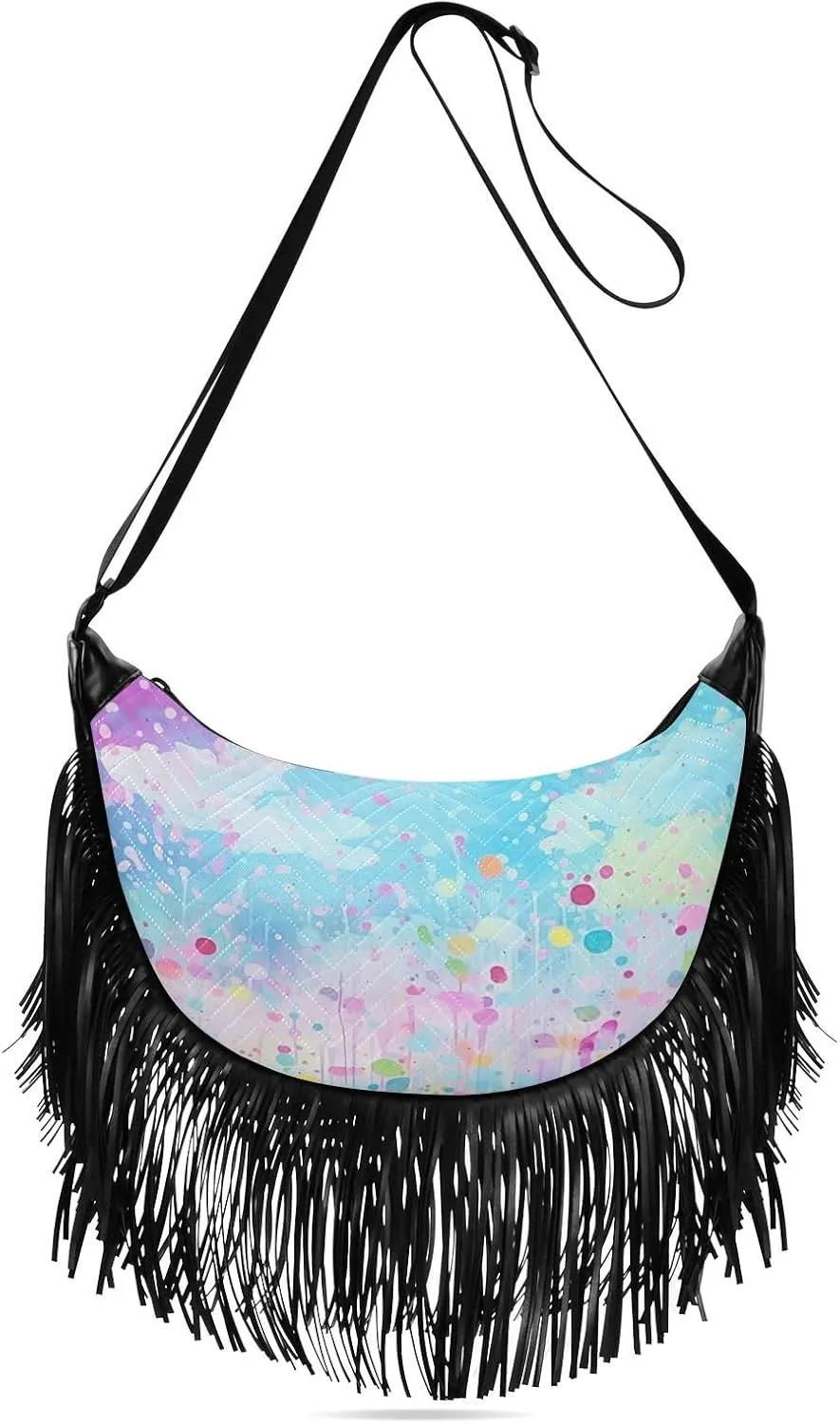 xigua Colorful Abstract Watery Crossbody Bags for Women, Crossbody Purse Shoulder Purse and Handbags with Adjustable Strap27