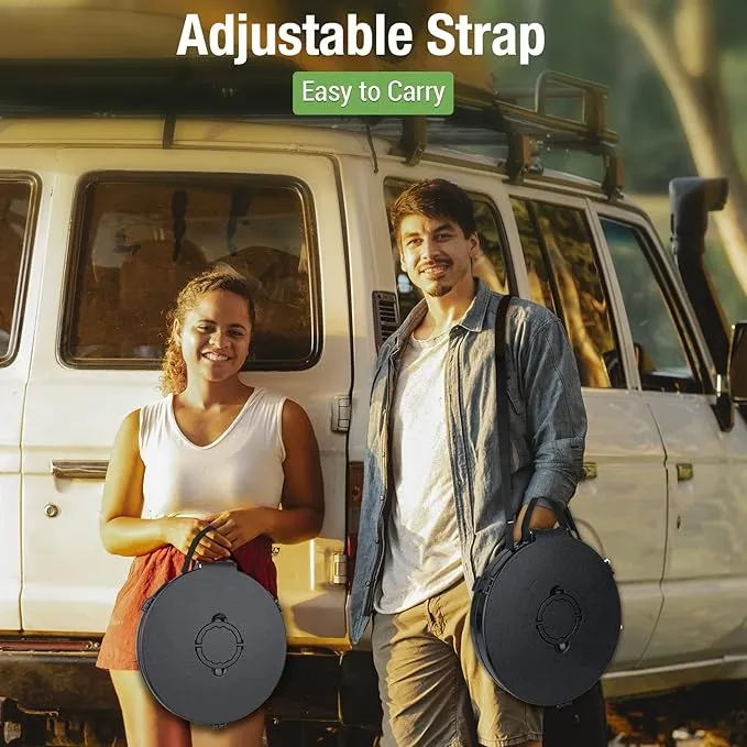 XXL Portable Toilet for Camping, 19.7"H Super Large Retractable Potty for Adults, Adjustable Height, with Liquid Waste Gel, Toilet Bag (Black)