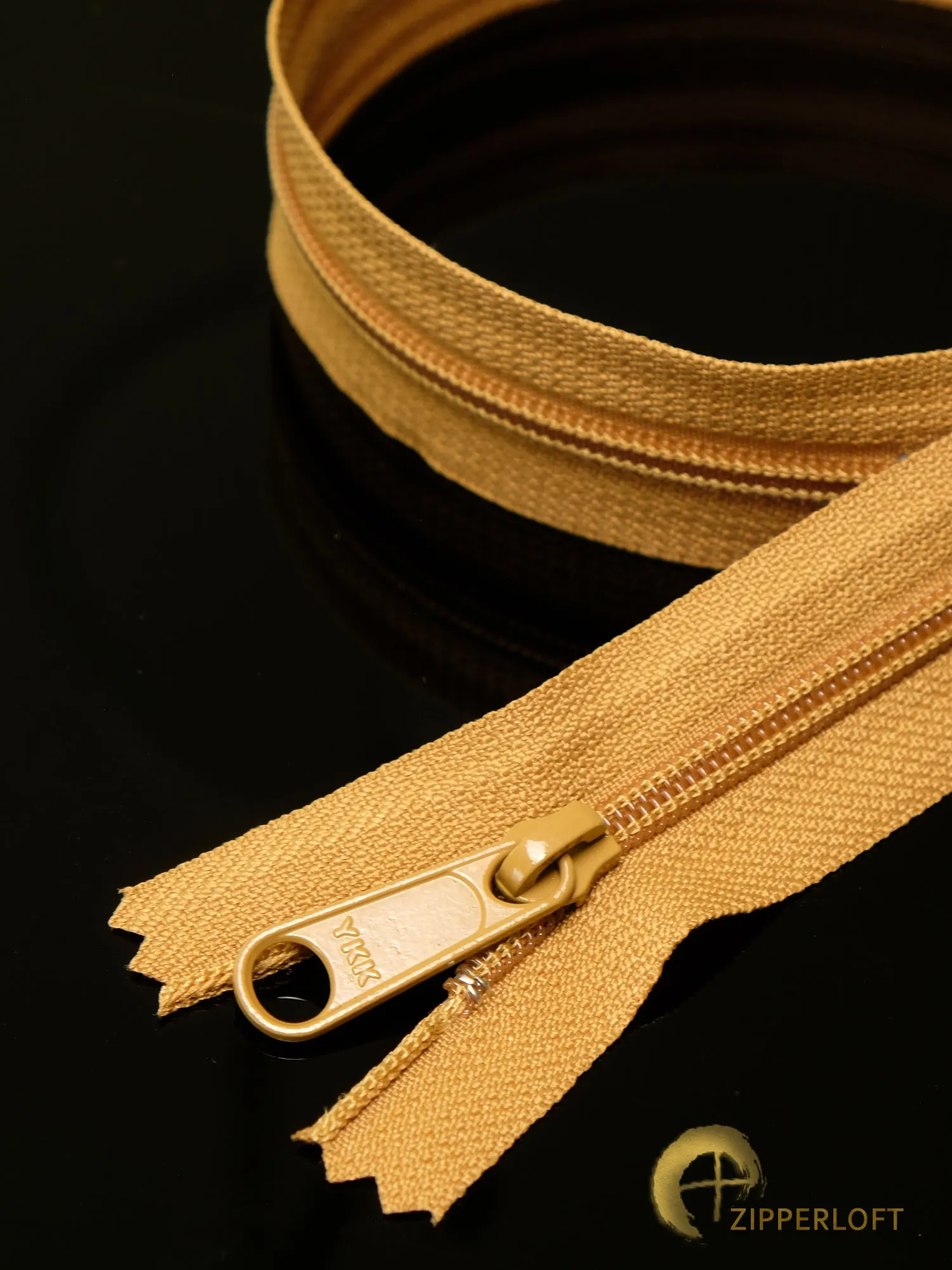 YKK #4.5 Heavy Duty Nylon Coil Purse Zipper (16/20/24") - 508 Butter-scotch-y