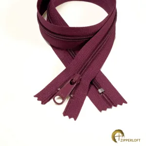 YKK #4.5 Heavy Duty Nylon Coil Purse Zipper (25") - 021 Wine