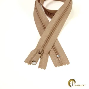 YKK #4.5 Heavy Duty Nylon Coil Purse Zipper (25") - 229 Camel