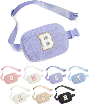 YOOLIFE Bridesmaid Gifts - Personalized Initial Crossbody Bag, Purple, Waist Pack