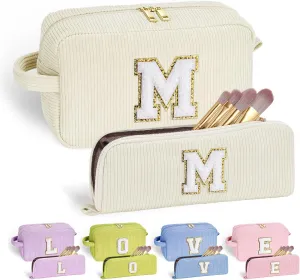 YOOLIFE Initial Travel Makeup Bag Cosmetic Bag - Teen Girl Gifts Trendy Stuff Friend Birthday Gifts for Women Teen Girl Kids