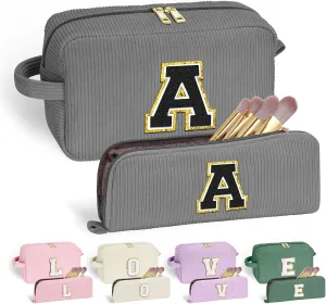 YOOLIFE Mothers Day Gifts - Initial Travel Makeup Bag Cosmetic Bag Friend Birthday Gifts for Women Mom Teen Girls