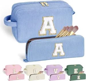 YOOLIFE Mothers Day Gifts - Initial Travel Makeup Bag Cosmetic Bag Friend Birthday Gifts for Women Mom Teen Girls