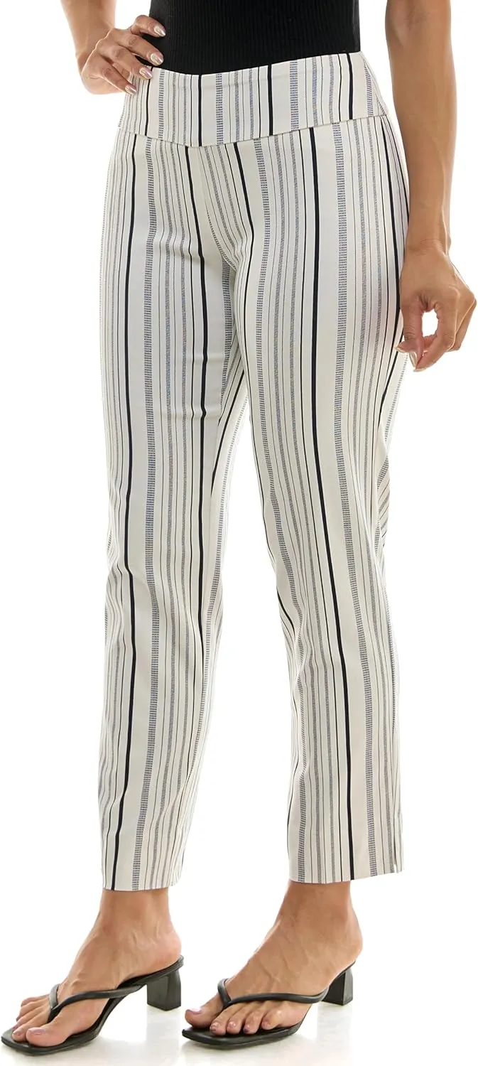 Zac & Rachel Women's Pull-On Ankle Length Pant with Tummy Control Waist Band