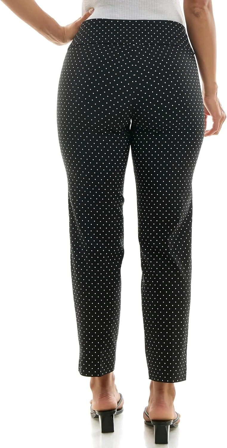 Zac & Rachel Women's Pull-On Ankle Length Pant with Tummy Control Waist Band