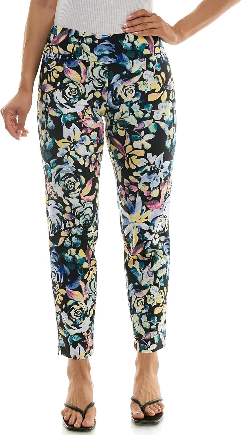 Zac & Rachel Women's Pull-On Ankle Length Pant with Tummy Control Waist Band