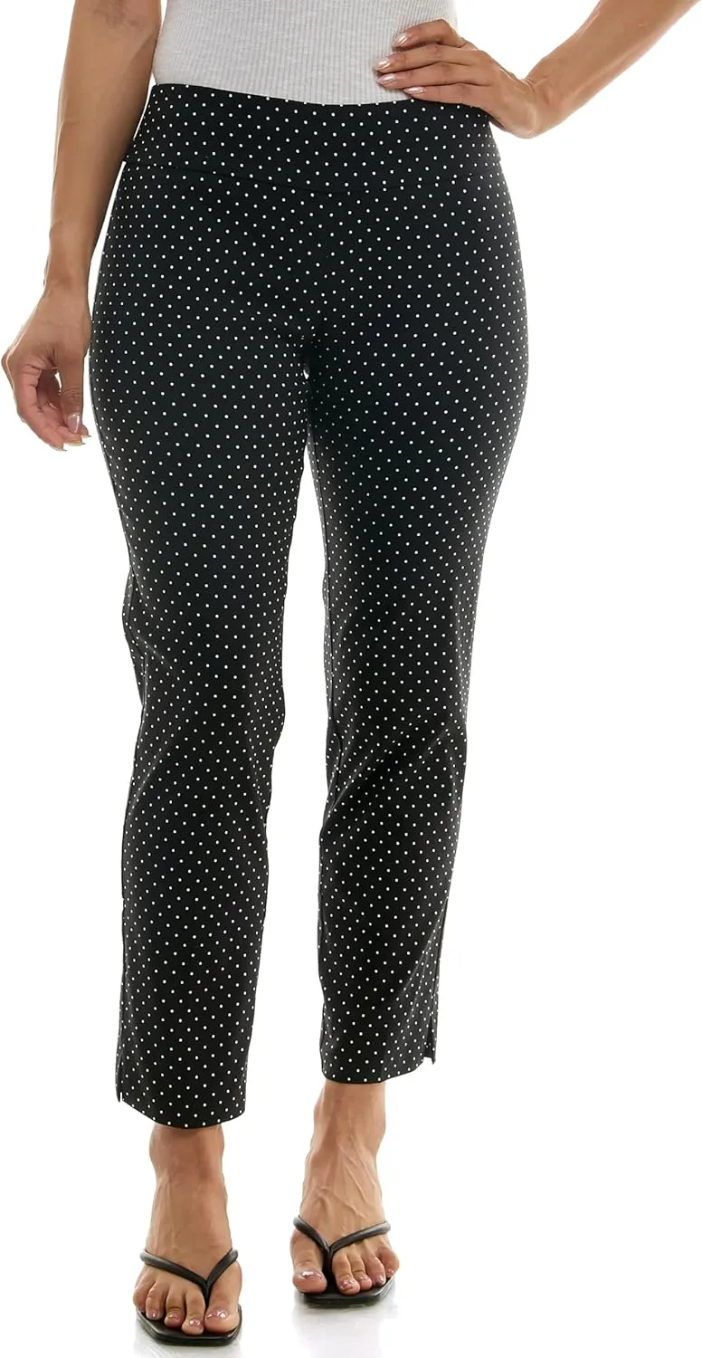 Zac & Rachel Women's Pull-On Ankle Length Pant with Tummy Control Waist Band