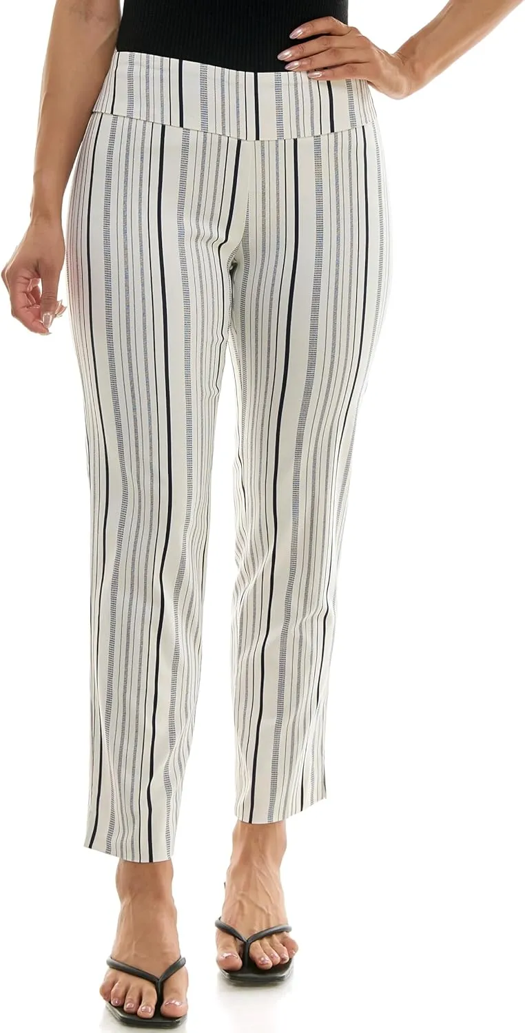 Zac & Rachel Women's Pull-On Ankle Length Pant with Tummy Control Waist Band