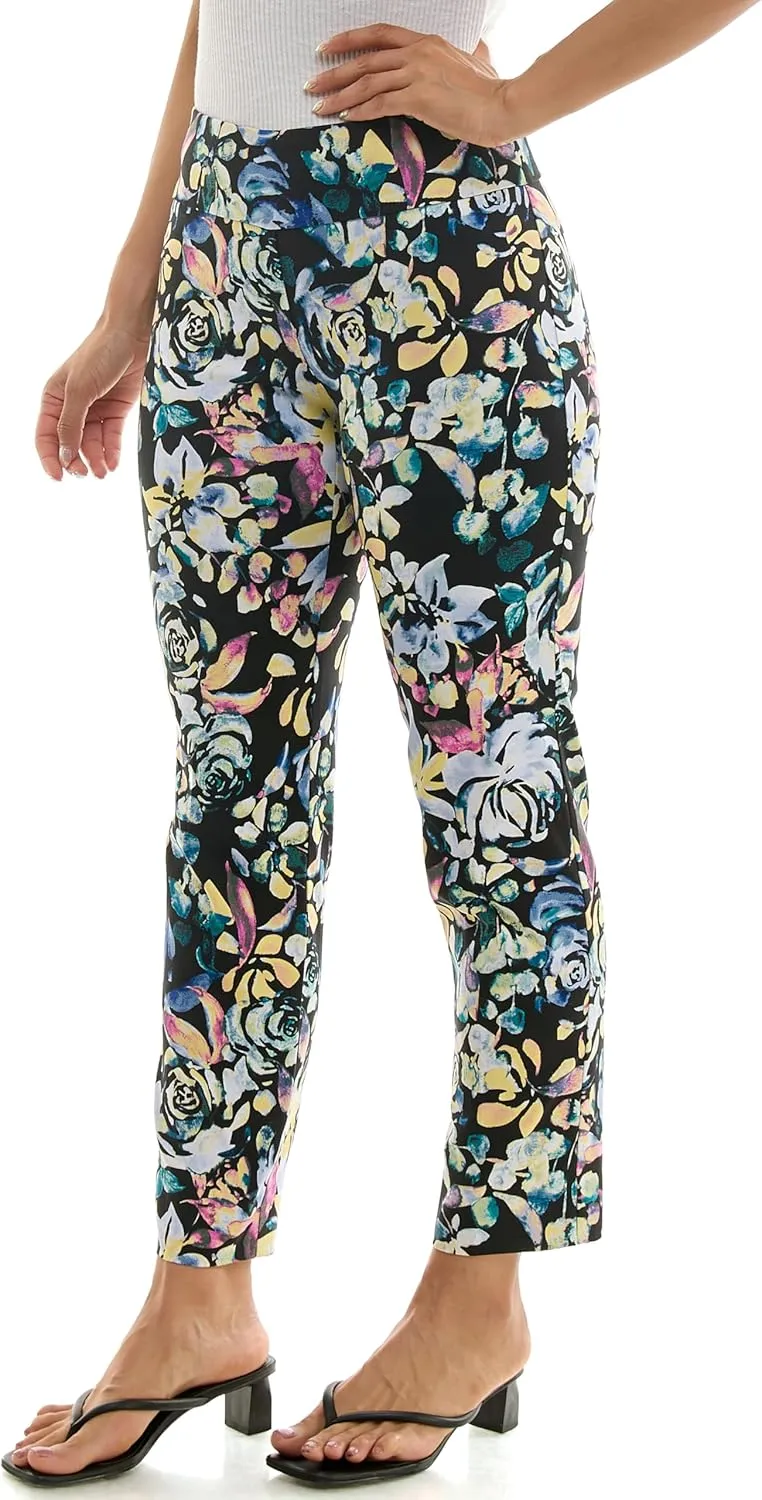 Zac & Rachel Women's Pull-On Ankle Length Pant with Tummy Control Waist Band