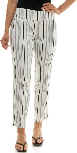 Zac & Rachel Women's Pull-On Ankle Length Pant with Tummy Control Waist Band