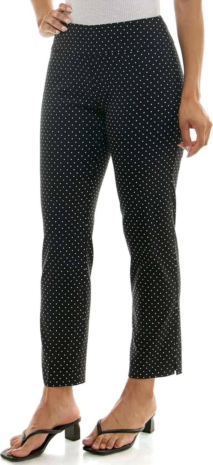 Zac & Rachel Women's Pull-On Ankle Length Pant with Tummy Control Waist Band