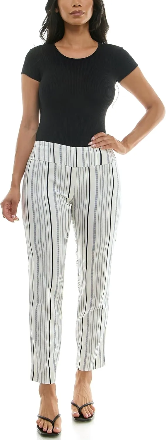Zac & Rachel Women's Pull-On Ankle Length Pant with Tummy Control Waist Band