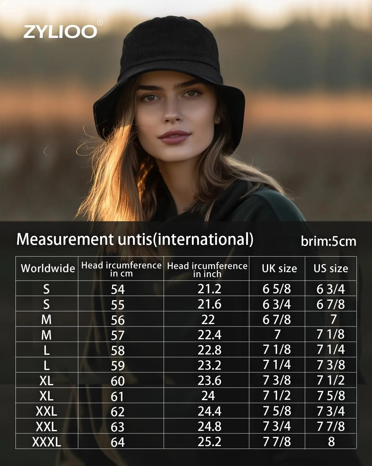 Zylioo Multi Size Corduroy Bucket Hat,S-2XL Adjustable Fishing Sun Hats,Small/Normal/Oversize Golf Hat for Cool Weather